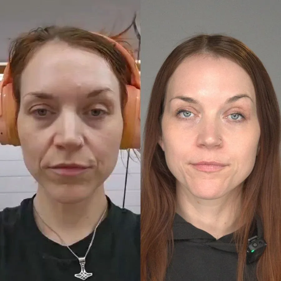 Poppy Ashworth, before and after using the Face Fitness method